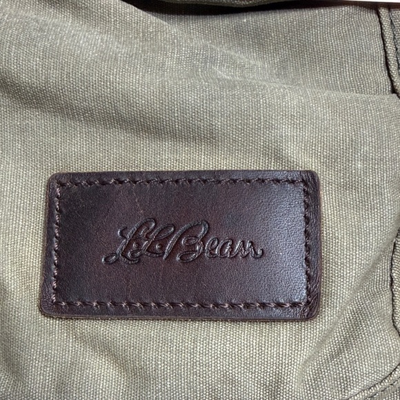 L.L. Bean Vintage Heritage Waxed Canvas Olive Green Briefcase/Laptop Bag - Picture 2 of 16